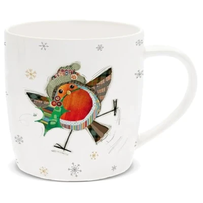 Image of Lesser &amp; Pavey British Designed Coffee Mug Ceramic Mugs for Home or Work Large Hot Drinks Robin Tea and Cups Bug Art