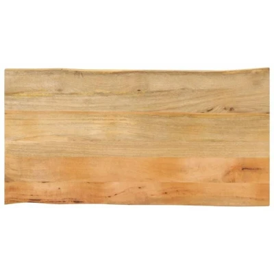 Image of vidaXL 100x60x2.5 cm Live Edge Solid Mango Wood Table Top Versatile Replacement Surface with Unique Grain for Dining Tables, Desks &amp; Workstations