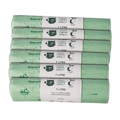 Image of 7 Litre x 312 BioBag Compostable Biodegradable Kitchen Food Waste Caddy Bin Liner Bags EN13432 (7L 300)