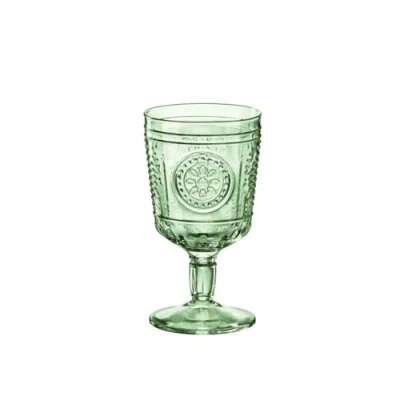 Image of 4x Green 320ml Romantic Wine Glasses By Bormioli Rocco