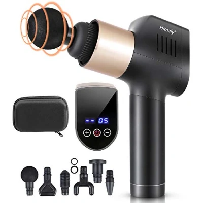 Image of Massage Gun, Deep Tissue Massager Muscle Gun with 30 Speeds 6 Heads, Powerful Percussion Electric Handheld for Body Neck Shoulder
