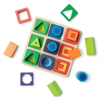 Image of Melissa &amp; Doug Shape Sequence Wooden Sorting Set and Educational Toy