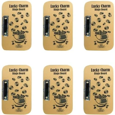 Image of 6 x Lucky Bingo Board With Clasp Clip Left Hand 24cm 15cm Approx