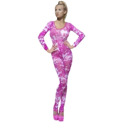 Image of Smiffys Tie Dye Pink Bodysuit, , Fever Body Stockings &amp; Clubwea Fancy Dress, Dress Up Accessories