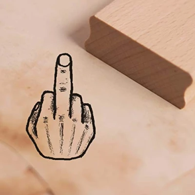 Image of Stamp Middle Finger Motif Approx. 25 x 38 mm