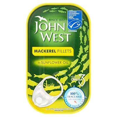 Image of (10 Pack) John West Mackerel Fillet in Oil 125g