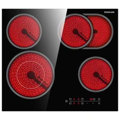 Image of GASLAND CH604BF 60 cm Built in Ceramic Hob, 4 Zones Electric Cooktop, 6600W Total Output, Cooker with Dual &amp; Oval Zone for Barbecue