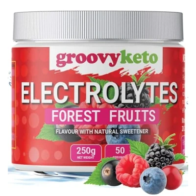 Image of Groovy Keto Electrolytes Powder 250g tub, 50 Servings, Sugar Free, Gluten Zero Calories, Fasting, Hydration for (250g, Forest Fruits)