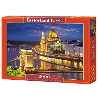 Image of Castorland CSC200405 Hobby Panoramic Budapest View at Dusk Jigsaw Puzzle, 2000 Pieces Set, Multicolour