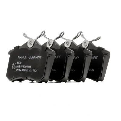 Image of 209611520 Brake pad set MAPCO 6579 Rear Axle excl. wear warning contact VOLKSWAGEN: Golf 6, 5, Polo V Hatchback, AUDI: A3 Sportback, Hatchback