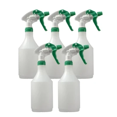 Image of Avern Large 750ml Spray Bottles Plastic For Cleaning Solutions Gardning &amp; Home Use Gardening, Plant, Water, Durable Trigger Sprayer, Refillable Mist Bottle Heavy Duty (Green, 5 Pack)