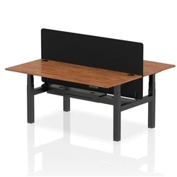 Image of Air B2B 1800x800 Adjustable 2P Bench Desk CP Walnut/Black + Screen