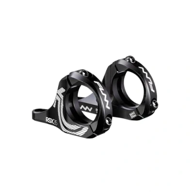 Image of Funn RSX Mountain Bike Direct Mount Stem with 35mm Bar Clamp, 2 Pieces Lightweight Split Design for Dual Crown Forks, Adjustable Extension 45 50mm 30mm Rise (Black)