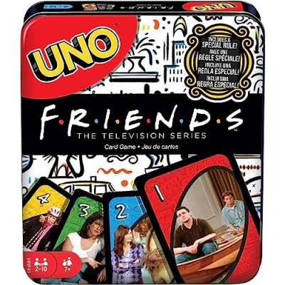 Image of Mattel Games UNO Friends Card Game for Family Night Featuring Tv Show Themed Graphics and a Special Rule 2 10 Players (Amazon Exclusive)