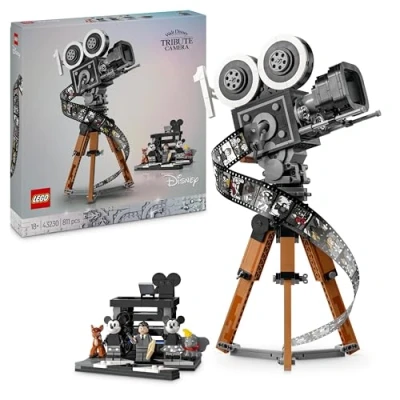 Image of LEGO Disney Walt Tribute Camera, Memorabilia Set for Adults with Mickey and Minnie Mouse Minifigures, plus Bambi &amp; Dumbo Figures, Collectible Gifts Women Men 43230