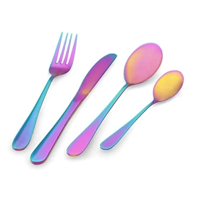 Image of Pintinox Prima Collection Dream Series Cutlery Set, Stainless Steel, Rainbow, with Gift Box (6 people)