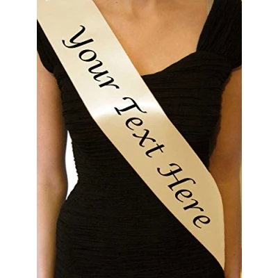 Image of Personalised Ivory Sash Hen Party Night Do Birthday Prom Promotional Cheap