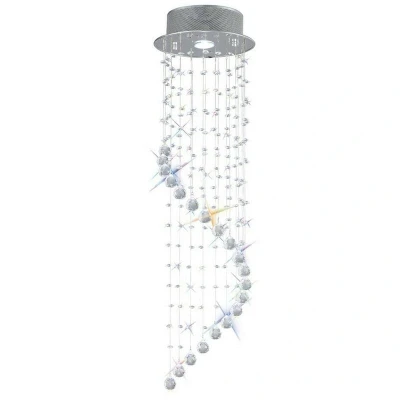 Image of Colorado Ceiling Cluster Pendant Single Spiral 1 Light Polished Chrome, Crystal
