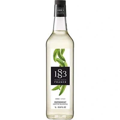 Image of 1883 Maison Routin Premium Peppermint Syrup for Cocktails, Mocktails, Coffee, Tea, Hot Chocolate, Desserts Glass 1L