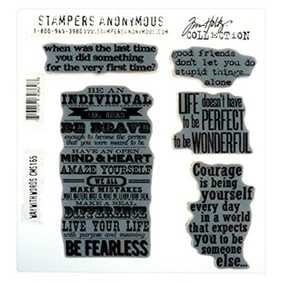 Image of Tim Holtz Cling Mounted Stamp Sets Stampers Anonymous Way with Words Rubber