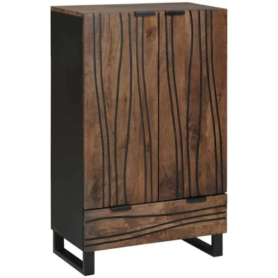 Image of vidaXL Highboard 60x33.5x100 cm Solid Wood Mango