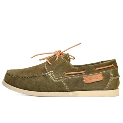 Image of Cotswold Mitcheldean Memory Foam Boat Shoes Mens Khaki