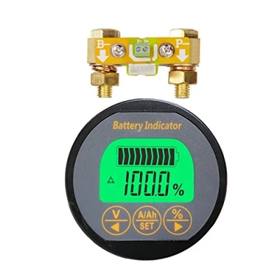 Image of Ampnogy AiLi Battery Monitor Tester Voltmeter Ammeter 8 120V 0 350A 999Ah for Car Auto Motorboat Caravan Motorhome Solar