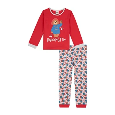 Image of Paddington Bear Girls Pyjamas Pjs Set, Ages 9 Months to 6 Years Old (UK, Age, Months, 12 Red)
