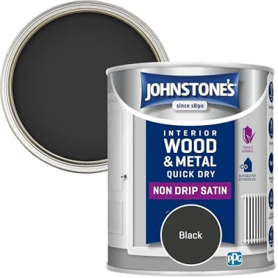 Image of Johnstone&#039;s 303913 One coat Satin Black, 750 ml