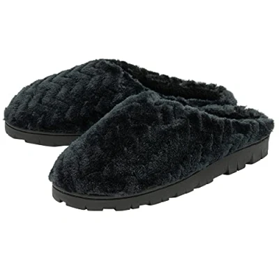Image of DUNLOP Ladies Slippers Slip On Mules Black UK 8
