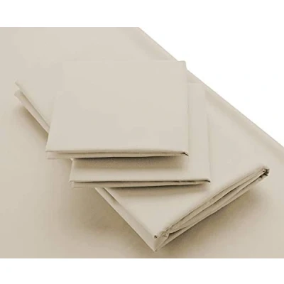 Image of Diana Cowpe Soft Touch Peached Microfibre KINGSIZE BED BEIGE SHEET SET Includes 1 x Fitted Flat 2 Pillowcases