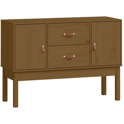 Image of vidaXL Sideboard Honey Brown 110x40x78 cm Solid Wood Pine