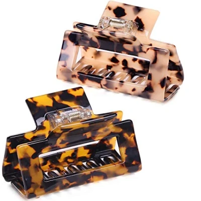 Image of Pack of 2 women&#039;s medium hair claw clips, grippers, claws, clips for thin thick