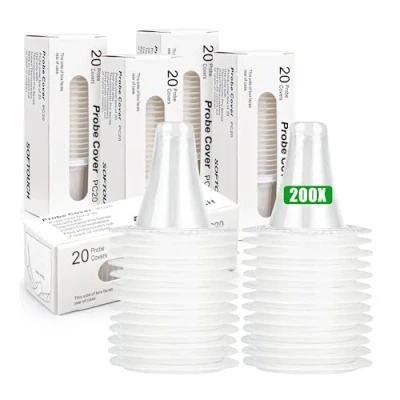 Image of 200 Pcs Ear Thermometer Probe Covers, Refill Caps Replacement Lens Filter Protector for All Braun Models