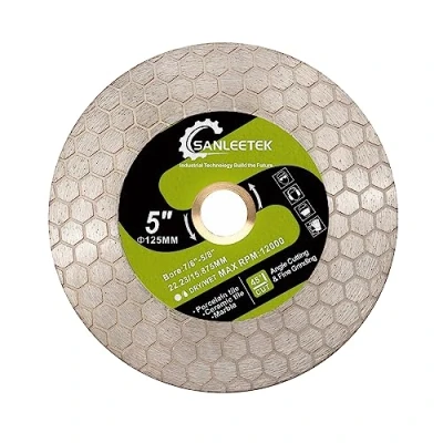Image of Diamond Tile Saw Blade SANLEETEK 125mm Cutting Grinding Disc Hexagon Design for Porcelain Ceramic Marble Artificial Stone Quartz