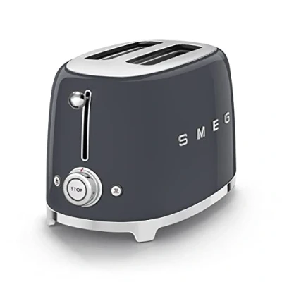 Image of Smeg TSF01GRUK Retro Style Two Slice Toaster Slate Grey