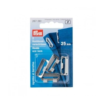 Image of PRYM 267261 Skirt waistband fasteners Size 25mm; black coloured, 2 pieces