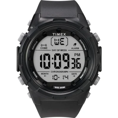 Image of Timex Men&#039;s Sport 50 mm Watch Black Resin Strap Digital Dial Case TW5M61900
