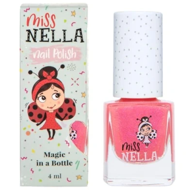 Image of Miss Nella TICKLE ME pink Safe Special Glitter Nail Polish for Kids, Non Toxic &amp; Odor Free Formula Children and Toddlers, Natural Water Based Easy Peel Off