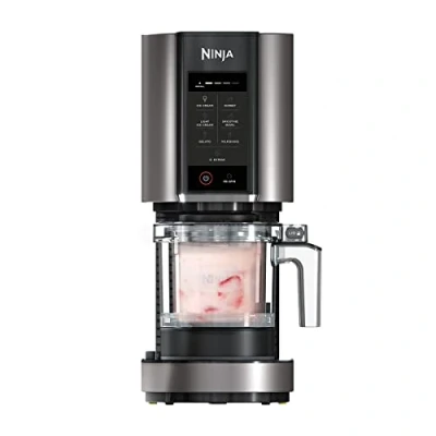 Image of Ninja CREAMi Ice Cream Maker &amp; Frozen Dessert with 3 Tubs, 7 Programs, Makes Cream, Gelato, Sorbet, Smoothie Bowl, Milkshakes and more, Black/Silver, 1.4L of NC300UK