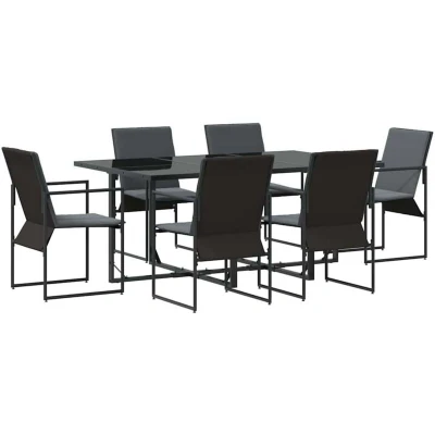 Image of vidaXL 9 Piece Garden Dining Set with Cushions Steel and Textilene