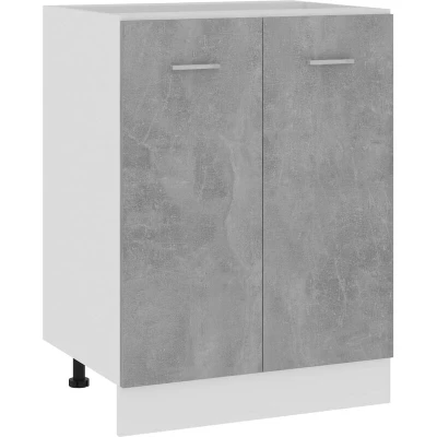 Image of vidaXL Bottom Cabinet Storage Cupboard Engineered Wood Kitchen Organizer in Concrete Grey 60x46x81.5cm