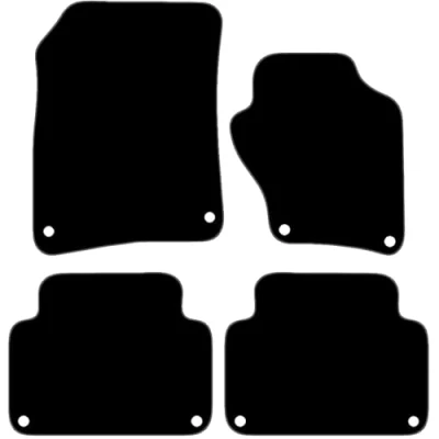 Image of Carsio Carpet Car Mats For Audi Q7 2006 2015 4 Piece Set with 8 Clips Tailored Fit Floor Mat Complete Accessory Black Custom Fitted All Weather, Anti Slip Backing &amp; Grey Trim