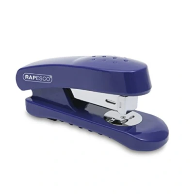 Image of Rapesco R53800L1 Snapper Half Strip Stapler, 20 Sheet Capacity, Blue