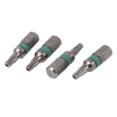 Image of Sourcingmap 1/4&quot; Hex Shank Magnetic T15 Torx Security Screwdriver Bit Gray 4pcs