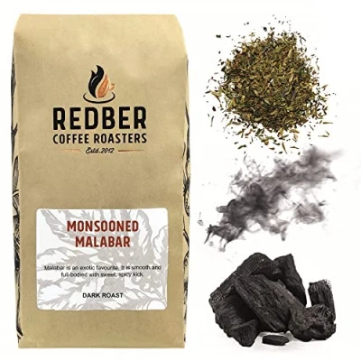 Image of Redber Monsooned Malabar, Coffee Roasted to Order (Dark Roast, Beans) (1kg)
