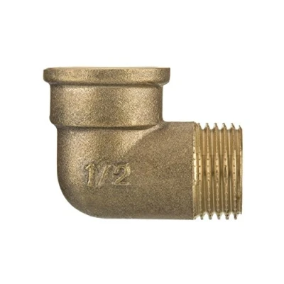 Image of 1&quot; BSP Thread Pipe Connection Elbow Male x Female Screwed Fittings Iron Cast Brass