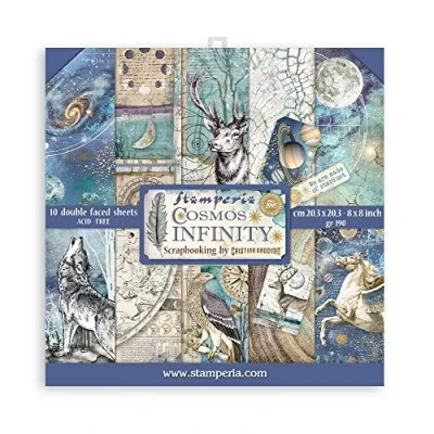 Image of Stamperia International Mini Scrapbooking Pad Cosmos Infinity, Multicoloured, 20.3 x cm SBBS67