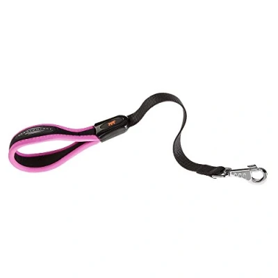 Image of Ferplast Short Dog Lead ERGOFLUO, Large Lead, Ergonomic Padded Handle, Length 55 cm x 2.5 cm, Pink