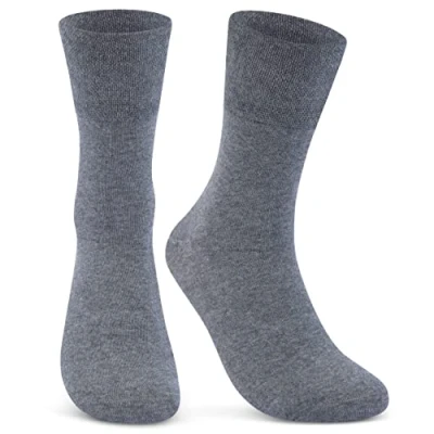 Image of sockenkauf24 6 Pairs Socks with comfortable elastic without rubber &amp; seam 97% Cotton Women Men multiple colours (6 8 Grey)